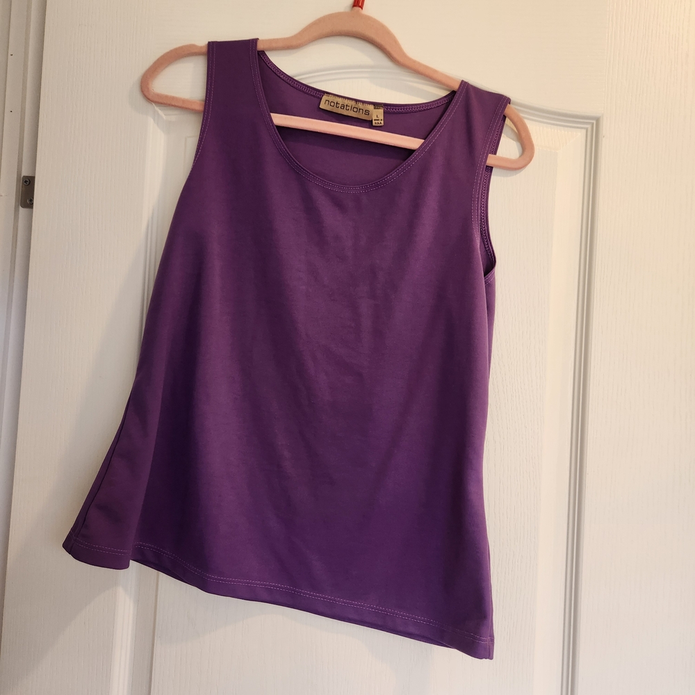Notations Purple Sleeveless Blouse Size L Euc